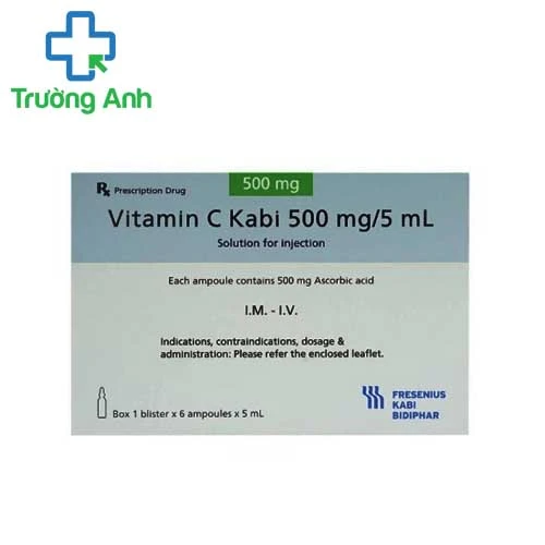 Vitamin C Kabi 500mg/5ml - Thuốc giúp bổ sung vitamin C hiệu quả