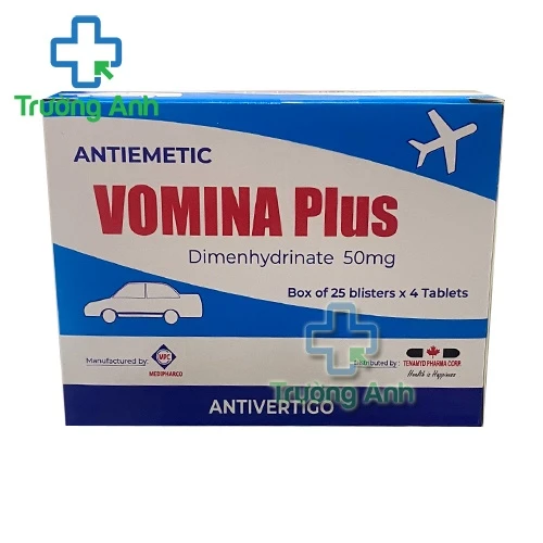 Vomina plus Medipharco - Phòng và điều trị chóng mặt, buồn nôn, say tàu xe