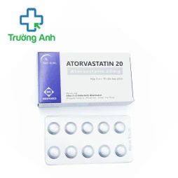Atorvastatin 20 Medipharco - Thuốc dự phòng tai biến tim mạch