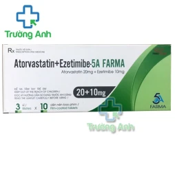 Atorvastatin + Ezetimibe-5A Farma 10+10 mg - Trị tăng cholesterol