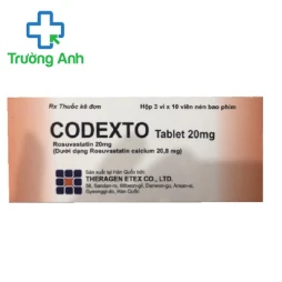 Codexto tablet 20mg - Thuốc điều trị tăng cholesterol máu hiệu quả