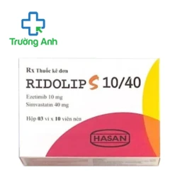 Ridolip S 10/40 Hasan - Thuốc phòng ngừa các biến cố tim mạch