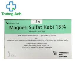 Magnesi sulfat Kabi 15% - Thuốc điều trị loạn nhịp dạng xoắn